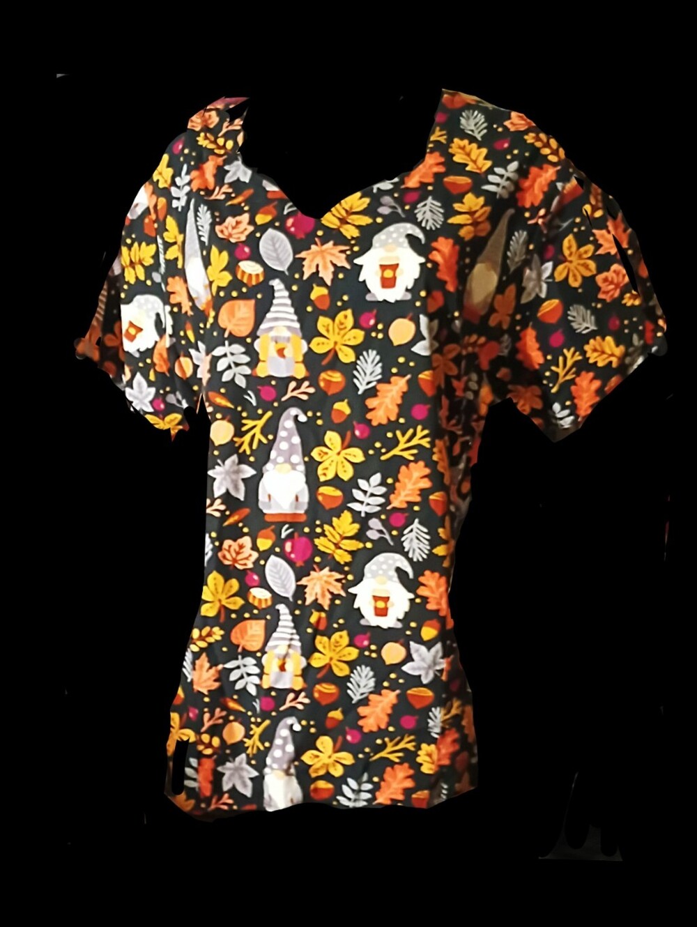 Autumn Gnome Scrub Top by Zoe & Chloe